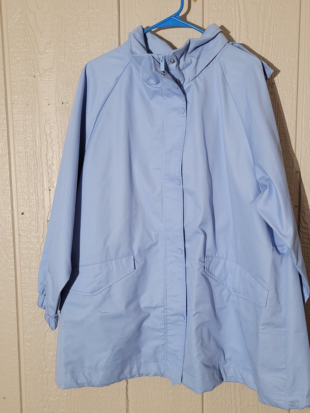 Light Blue Women's Hooded Rain Jacket